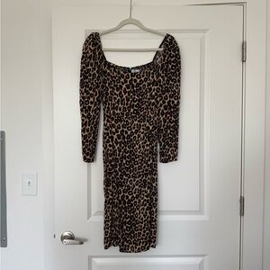 Reformation Leopard Midi Dress w/ Slit